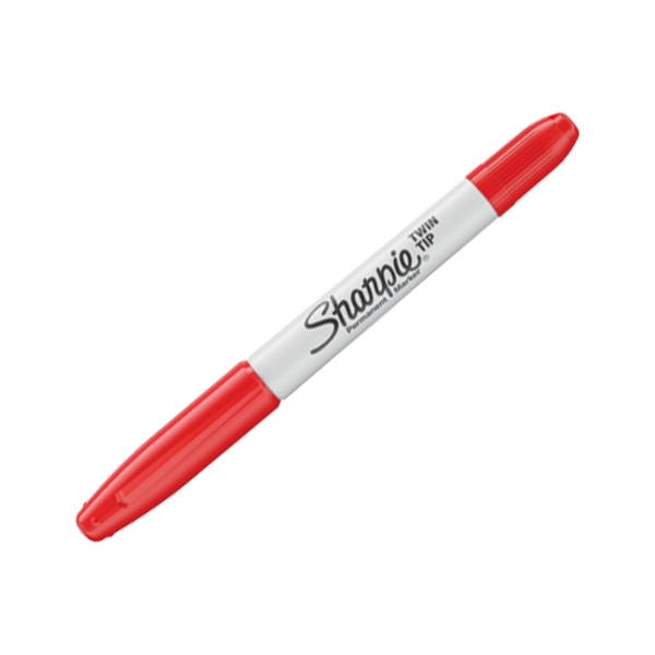 Bút Lông Dầu SHARPIE TWIN TIP 32202 - Đỏ - Flexoffice