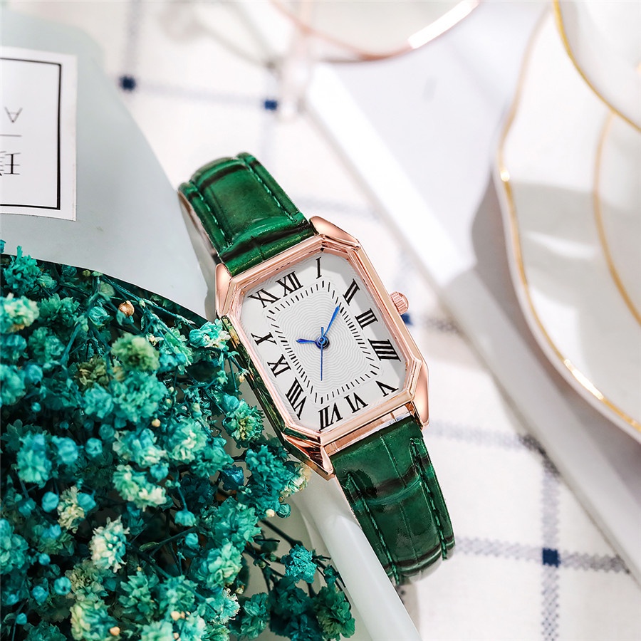 Đồng Hồ Nữ Dây Da Mặt Chữ Nhật Thời Trang