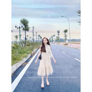 Váy voan chấm bi
