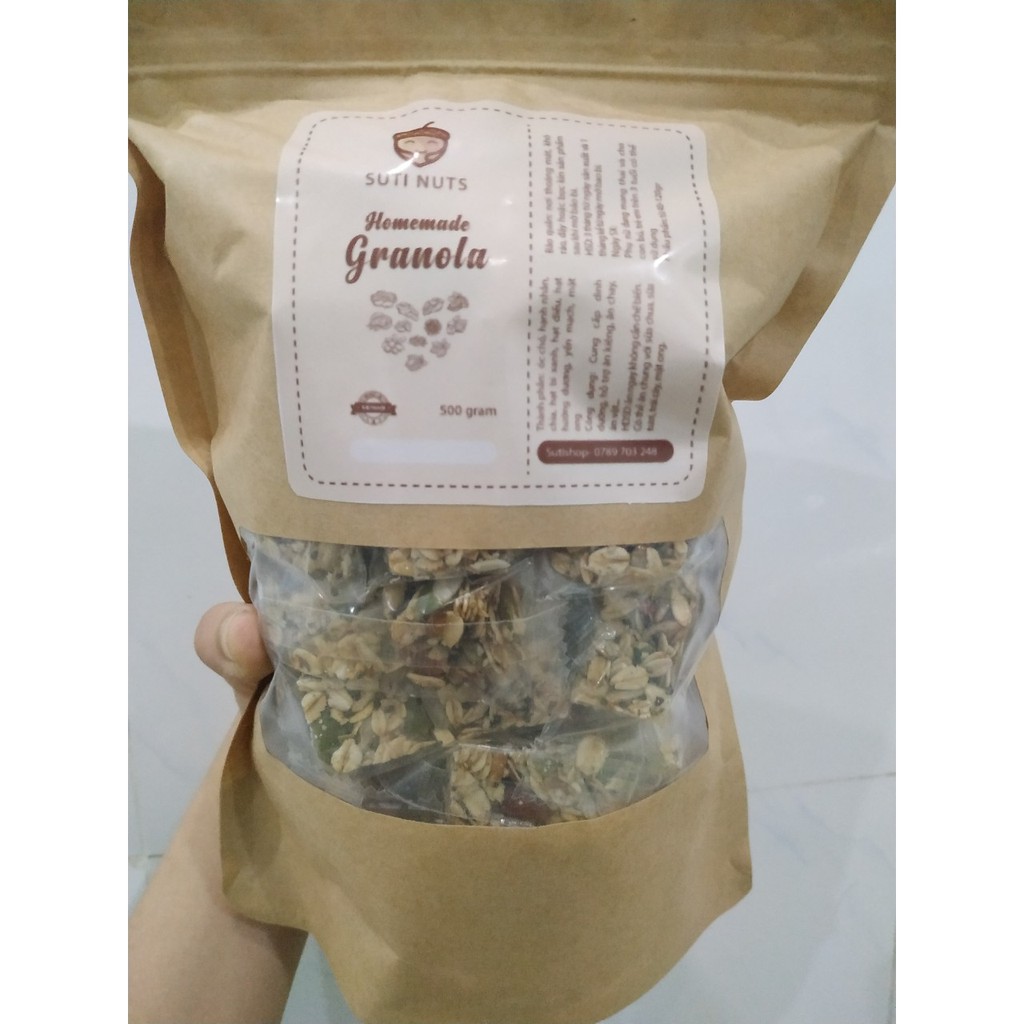 Granola 8in1 8 loại hạt dinh dưỡng và quả mọng khô hảo hạng dạng bánh thơm ngon bổ dưỡng tiện lợi Suti Nuts Shop