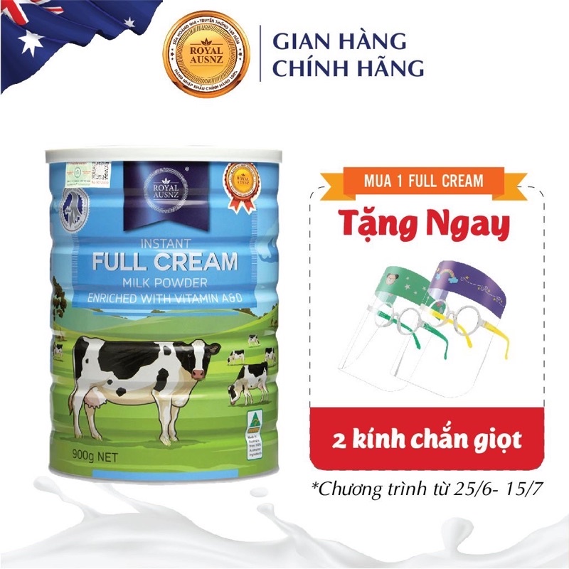 Sữa Bột Hoàng Gia Úc Nguyên Kem Vitamin A&D Full Cream Tổng Hợp Vitamin Cho Trẻ ROYAL AUSNZ 900g