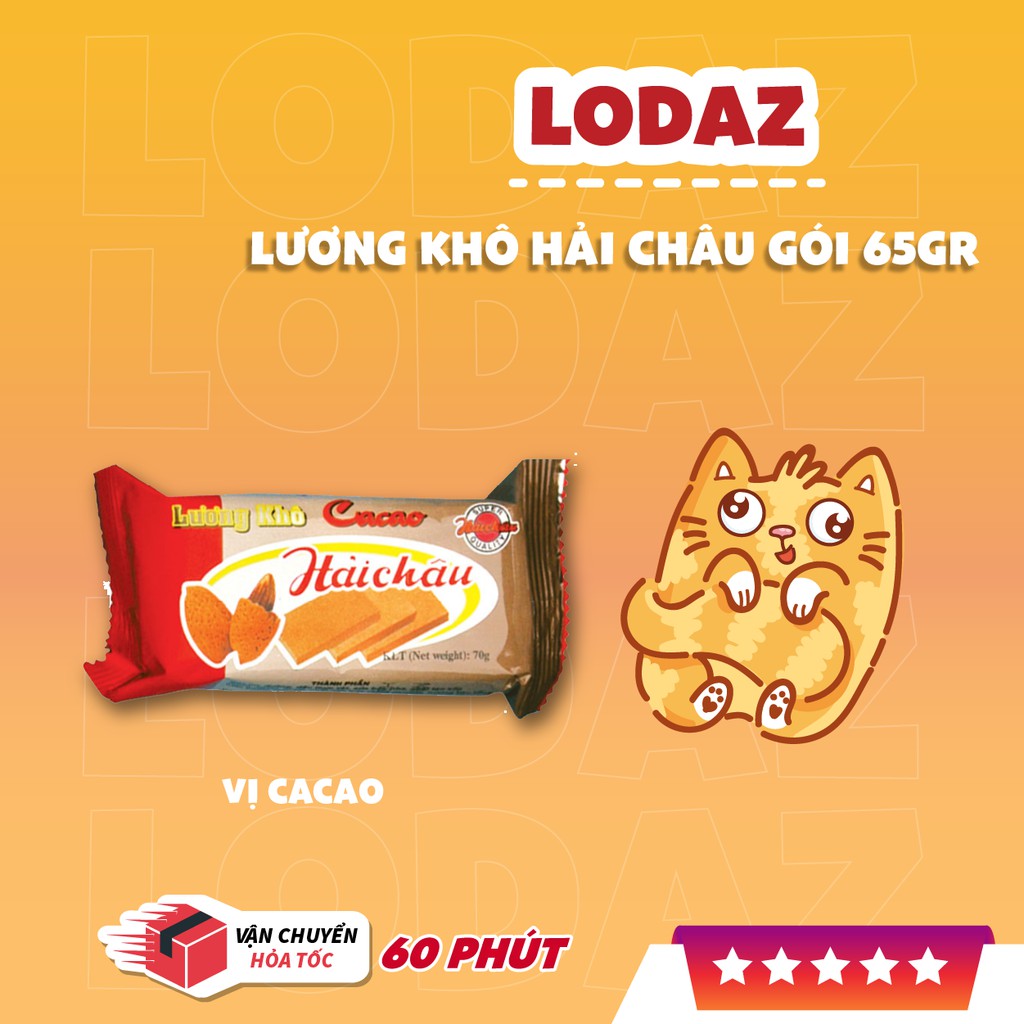Lương khô Hải Châu 5 sao mix vị bánh lương khô Lodaz thơm ngon gói 65g tiện lợi