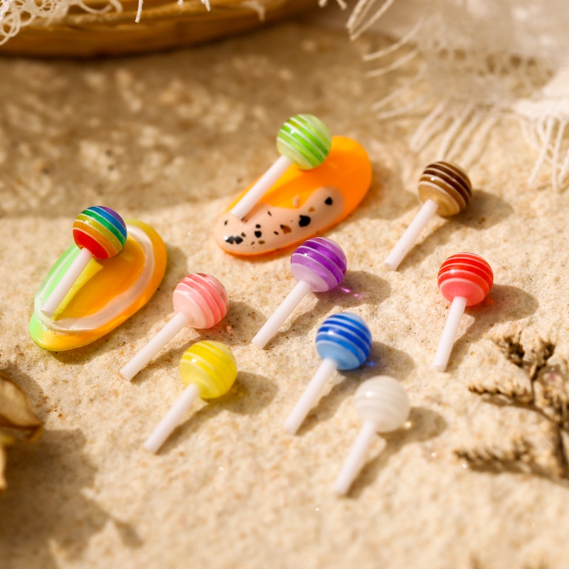 Set 5 Kẹo Mút Đủ Màu Tráng Trí Móng