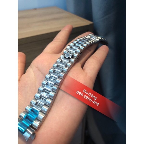 Dây đồng hồ Rolex 3 mắt đúc xịn , dây thép không gỉ , size 20