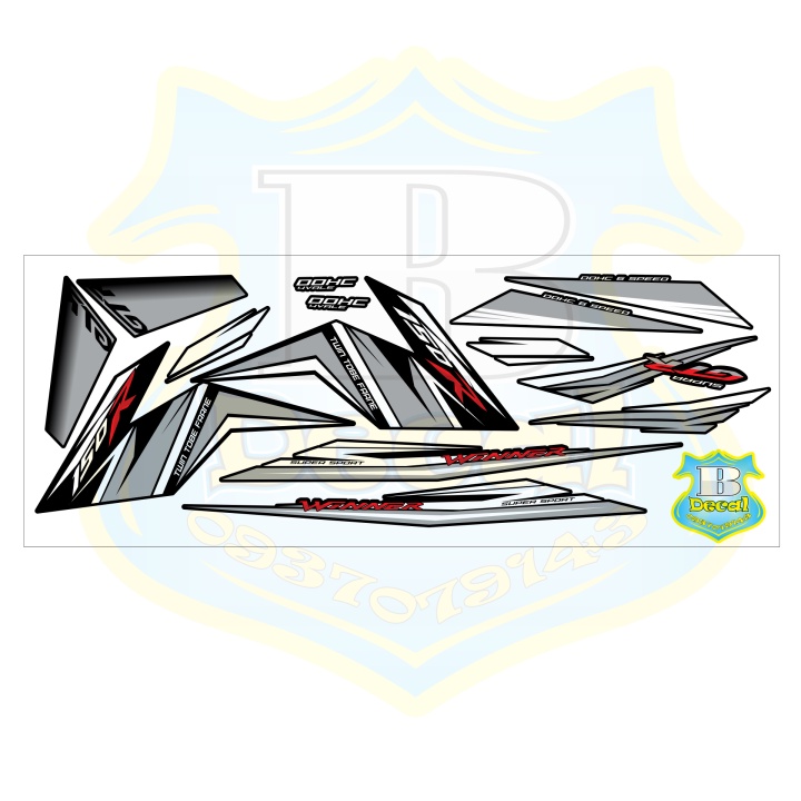 ( Quí khách vui lòng mang ra tiệm cho thợ dán ) Tem winner GTR 150 xám đen