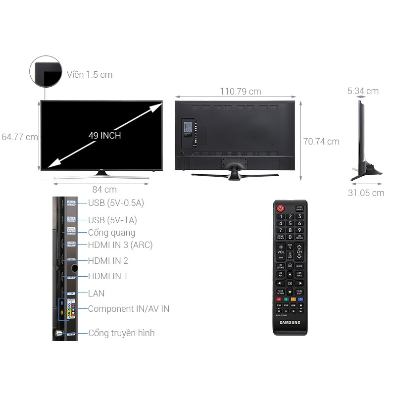 Smart Tivi Samsung 4K 49 inch UA49MU6103