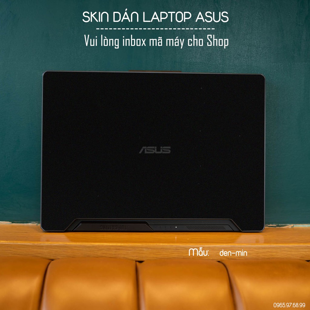 Skin dán Laptop Asus in màu đen mịn (inbox mã máy cho Shop)