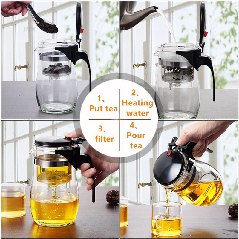 Bình pha trà bằng thủy tinh chịu nhiệt ấm trà thủy tinh