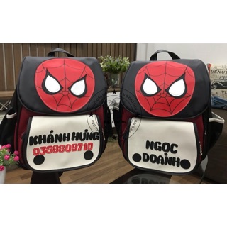 BALO nắp nhiều ngăn may tên họa tiết spiderman