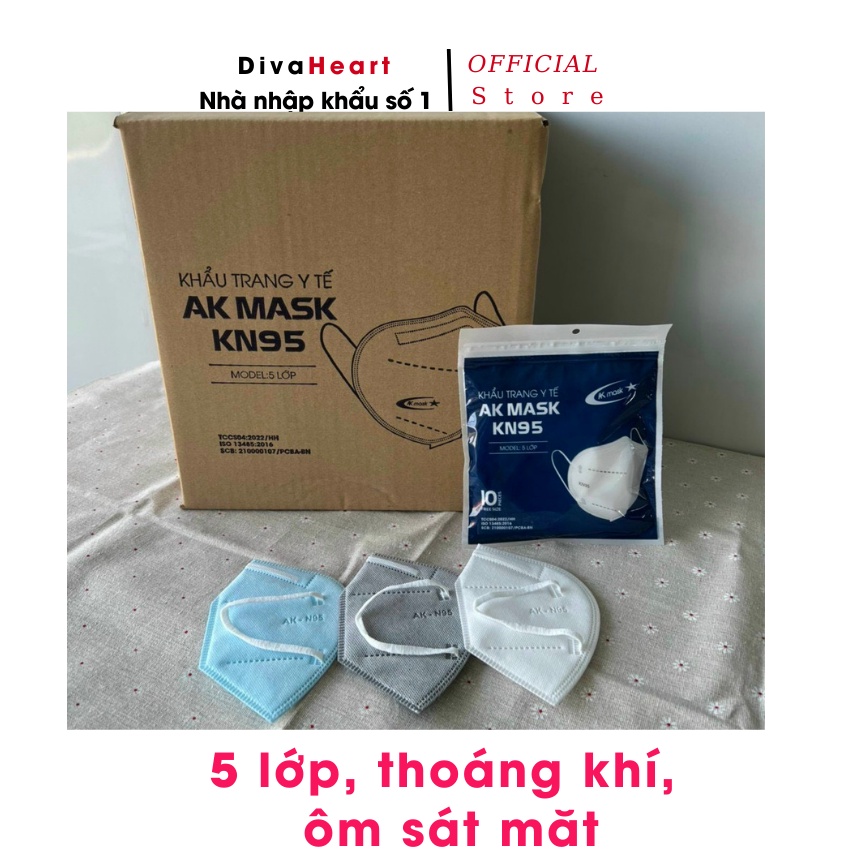Khẩu trang y tế N95, loại Bác sỹ sử dụng 5 lớp kháng khuẩn, chống tia UV, chống bụi, chặn virut 99,9% AK Mask Hàn Quốc