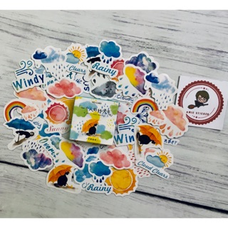 (Ảnh thật) Hộp 46 sticker thời tiết trang trí