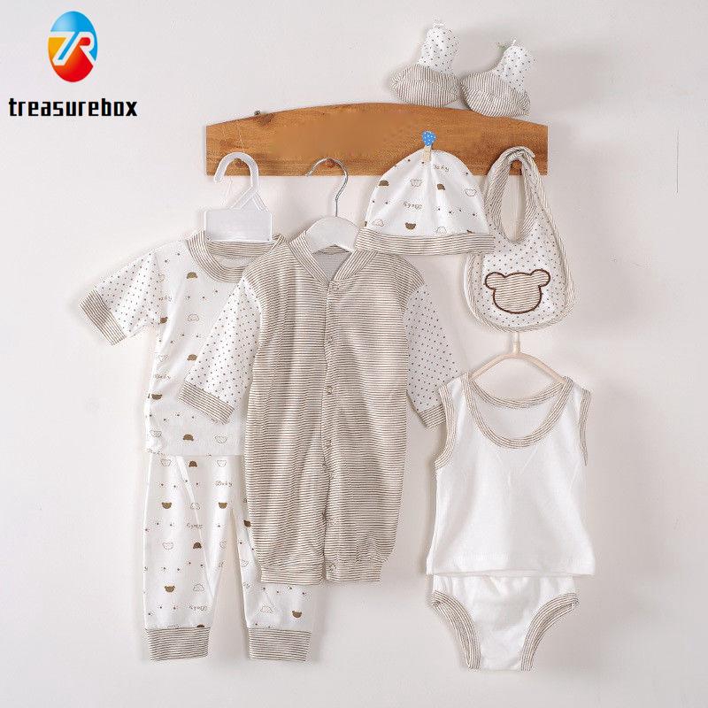 Set Jumpsuit Chất Cotton + Nón Cho Trẻ Sơ Sinh