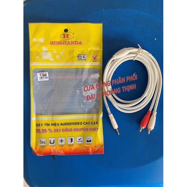Dây AV 3 ly 2 bông sen, Dây 3.5 ra 2 đầu Bông Sen loại 1,8M/ 3M/ 5M/ 10 MÉT, Dây Cáp Loa Bông Sen Đồng Nguyên Chất