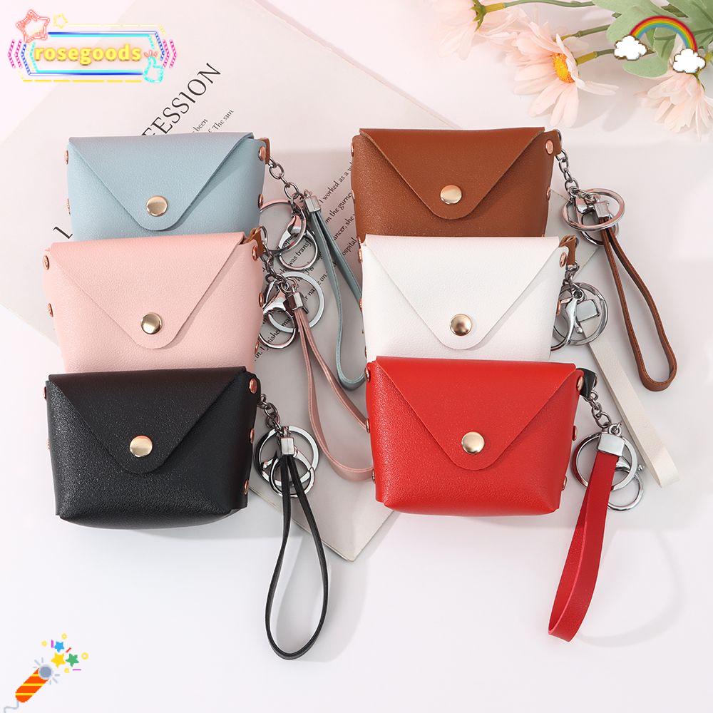 Ví Da PU Màu Trơn Mini Có Khóa Bấm Đa Màu Sắc Đựng Tiền Xu Dành Cho Nam Và Nữ