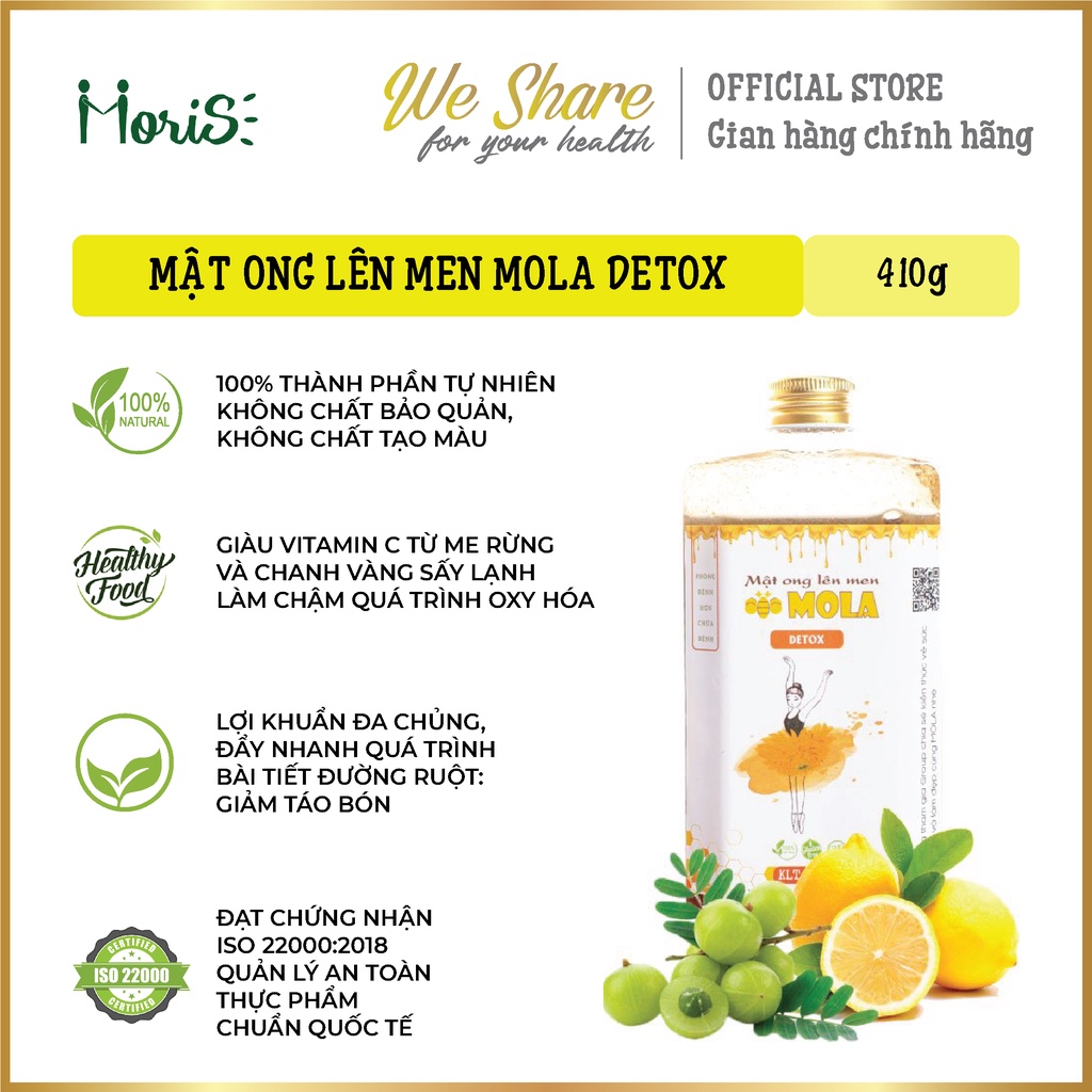 Mật ong lên men Mola DETOX Me rừng chai 410gr