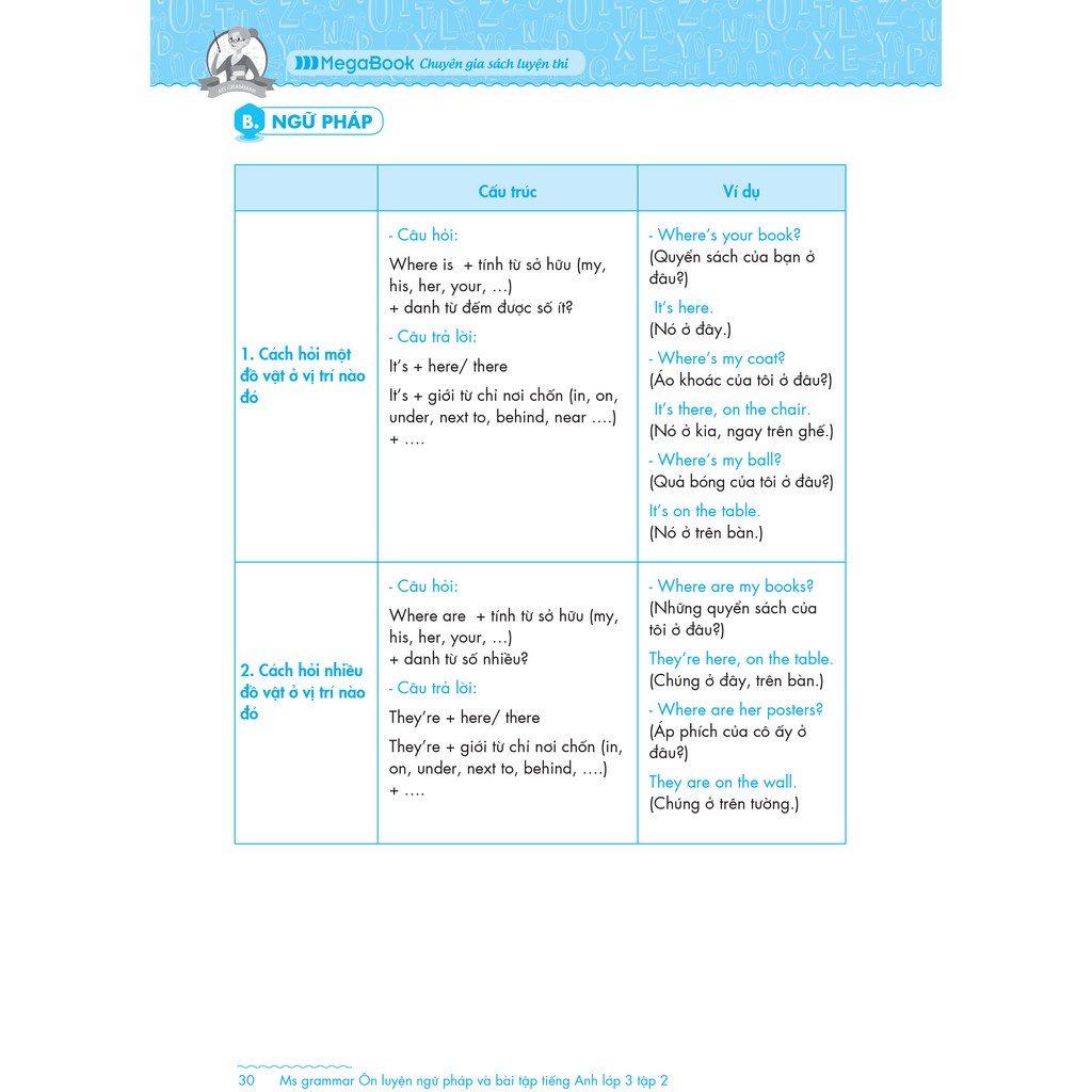 Sách Ms Grammar Ôn luyện Ngữ pháp và Bài tập tiếng Anh lớp 3 (tập 2)