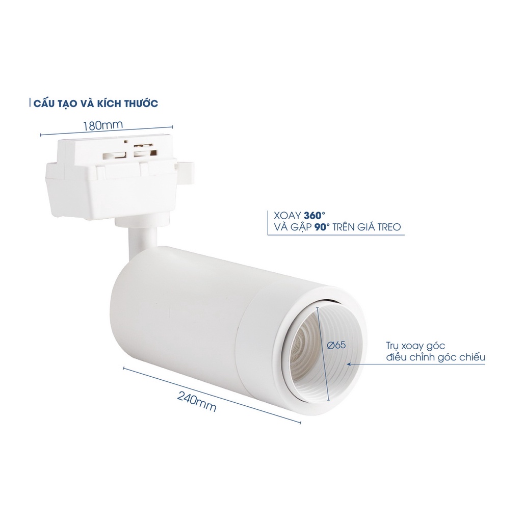 Đèn ống bơ tròn Tracklight RẠNG ĐÔNG Model: D TRL04L 12W sử dụng chipled SAMSUNG ánh sáng chất lượng, bảo hành 24 tháng