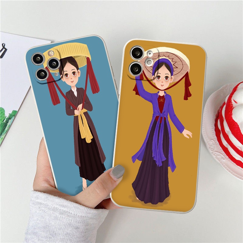 Ốp lưng iphone 11 Phụ nữa nón quai thao dành cho ip 11/12/13/pro/max/plus/promax/6/6plus/6splus/7plus/8/8plus/xr/xs