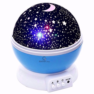 Đèn ngủ chiếu sao tự xoay 3d, đèn ngủ ngàn sao xoay tự động đẹp huyền ảo