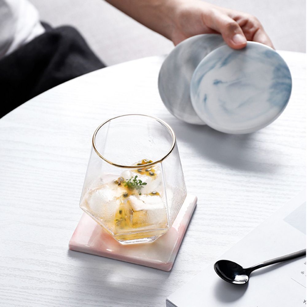 Miếng Lót Ly Uống Trà Cách Nhiệt Chống Trượt Họa Tiết Đá Cẩm Thạch Sáng Tạo