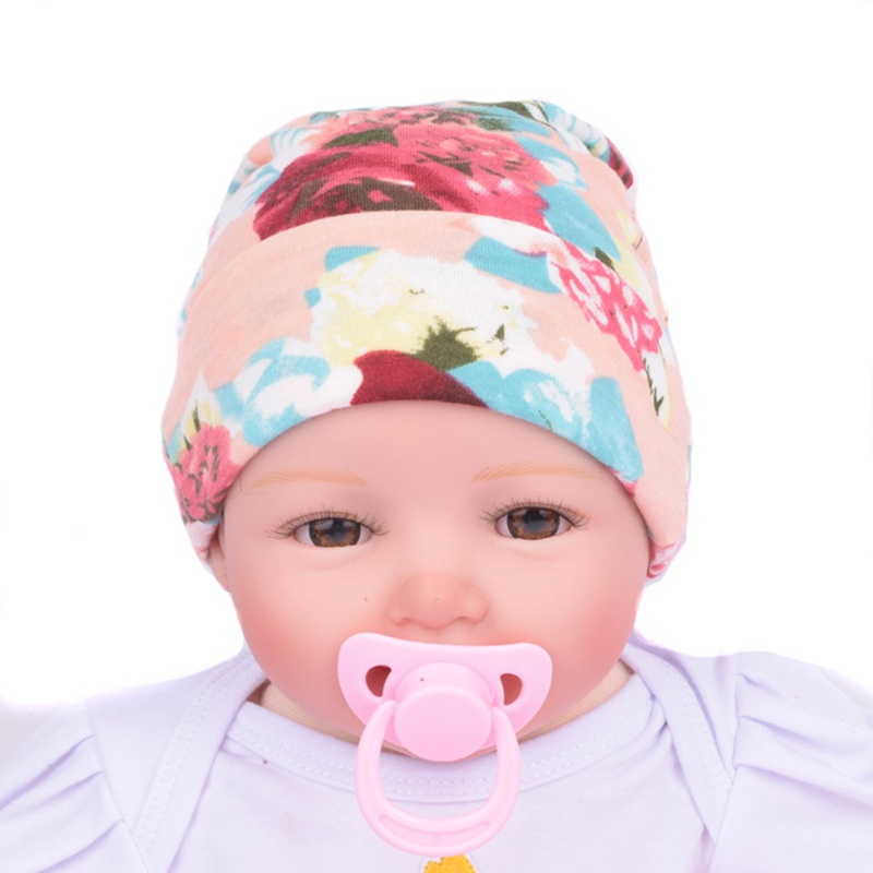 Mũ Beanie Cotton Dệt Kim In Họa Tiết Xinh Xắn Cho Bé Sơ Sinh