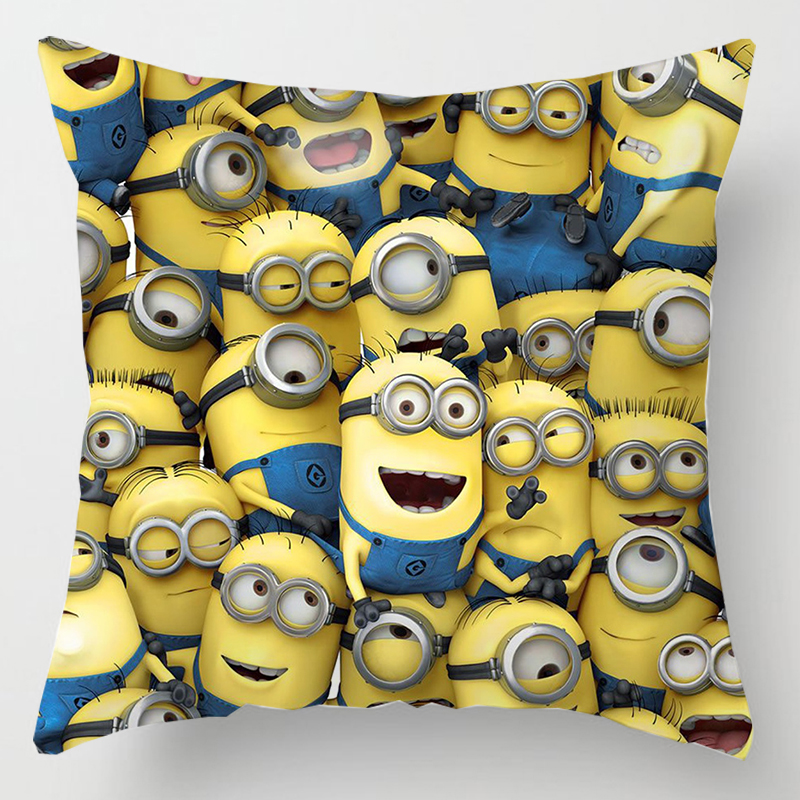 Vỏ Gối Đơn Mặt In Hình Minion Hoạt Hình Dễ Thương 45*45cm