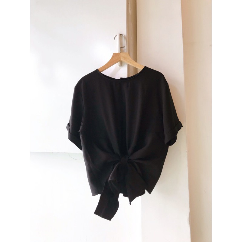 Áo vạt nơ tay ngắn CALIE STORE