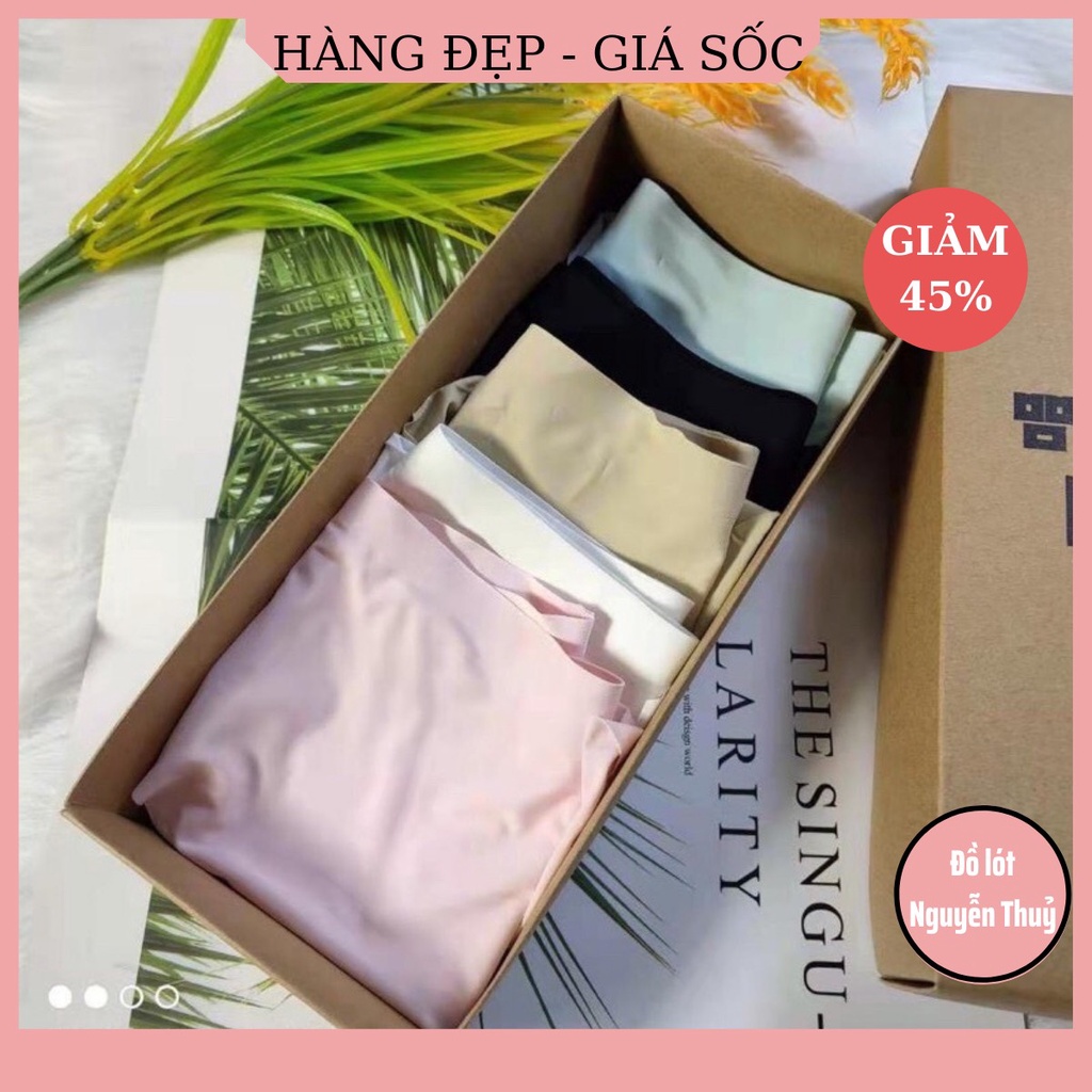 Hộp set 5 Quần lót nữ su đúc trơn không đường may kháng khuẩn cao cấp xuất Nhật siêu mát❤️
