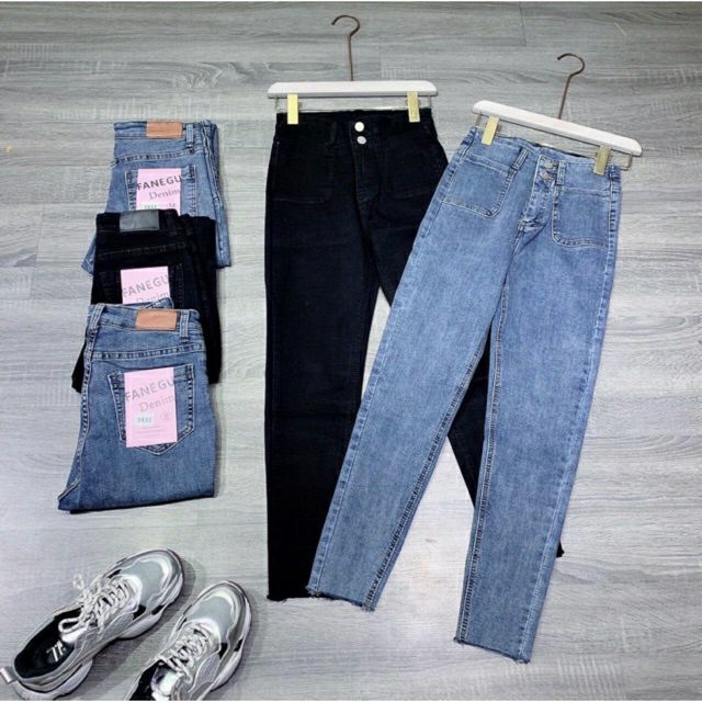 Quần jeans nữ cạp cao túi vuông K002 K002