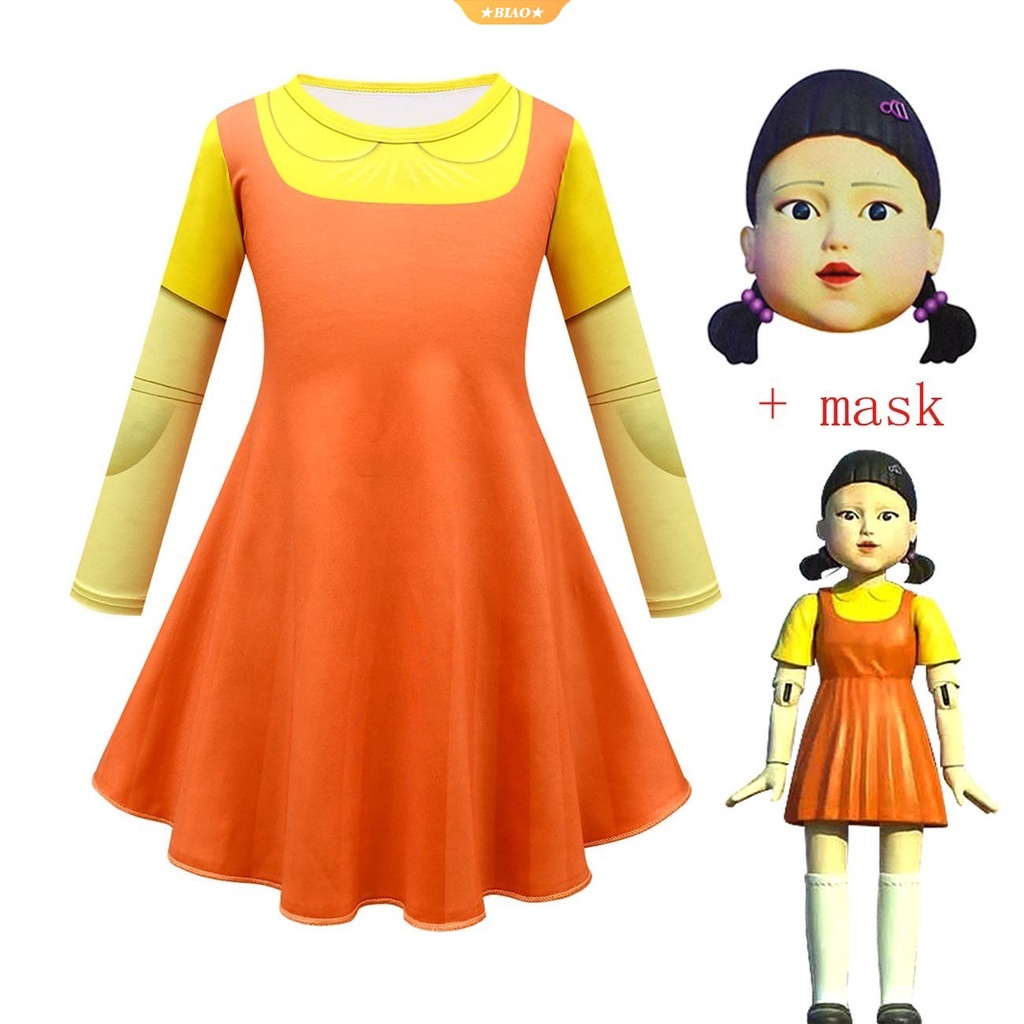 Áo thun / Đầm dáng dài hóa trang nhân vật phim Hàn Quốc Squid Game vào dịp Halloween Giáng Sinh