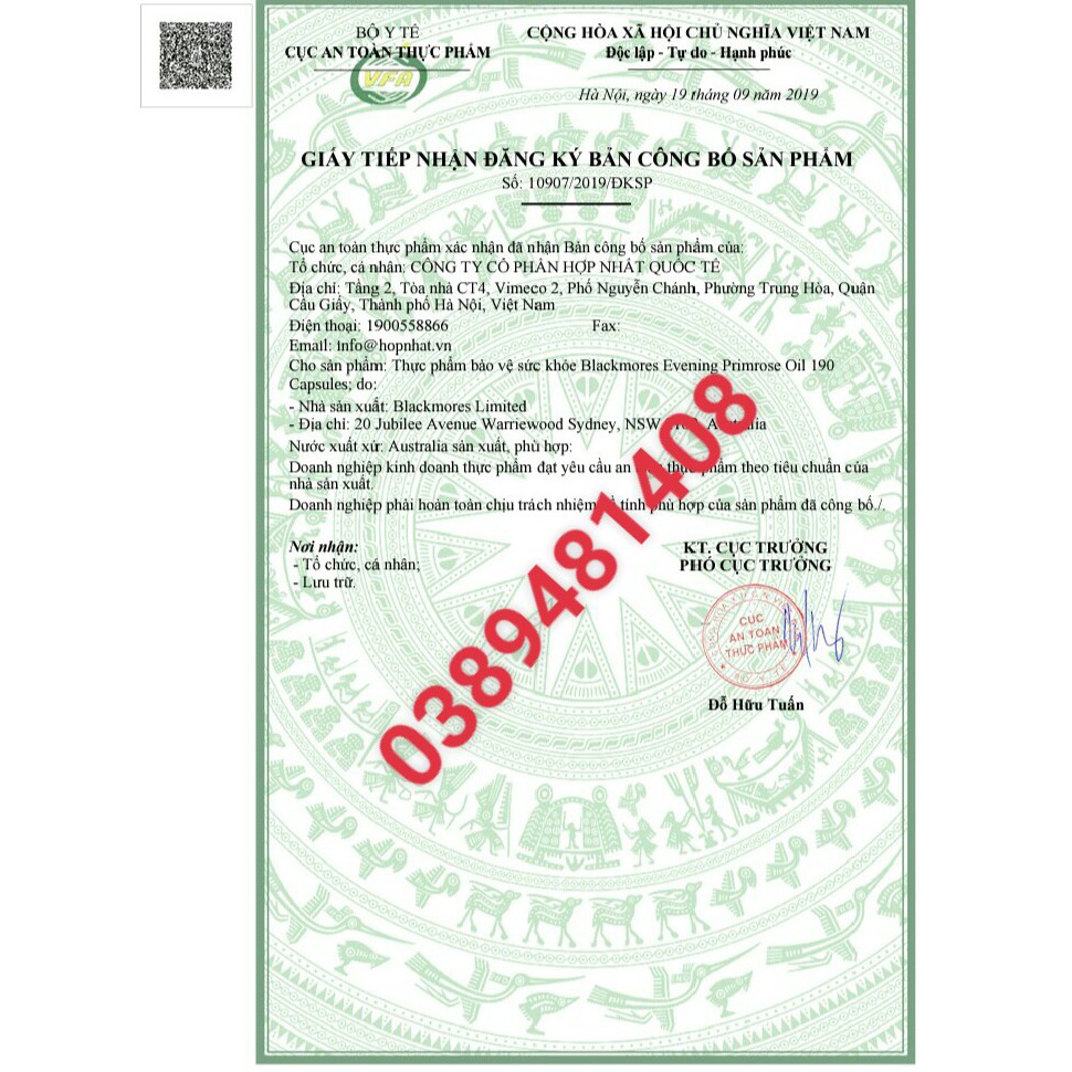 ️Tinh dầu hoa anh thảo Blackmores Evening Primrose Oil 190 viên Úc mẫu mới