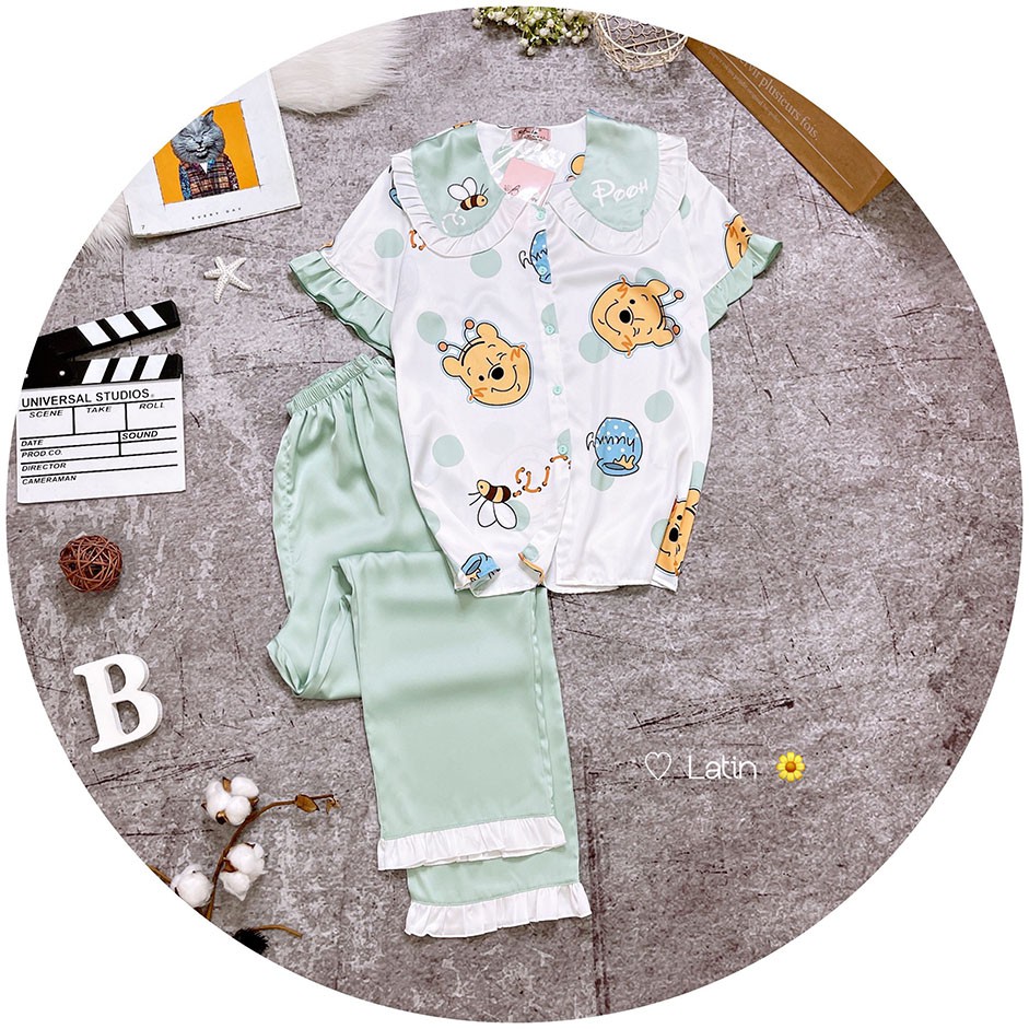 PHẦN 3_Đồ Mặc Nhà Pijama Lụa Latin TN Quần Dài Freesize - HÀNG CAO CẤP- form 40-60kg