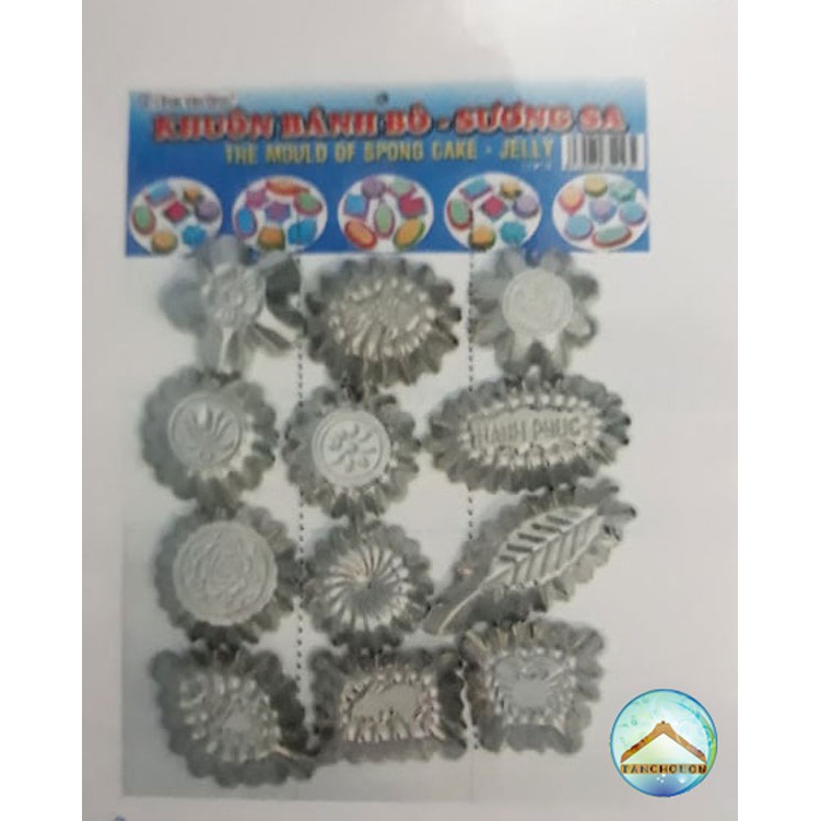 Bộ 24 Khuôn Bánh Bò, Rau Câu Bằng Nhôm