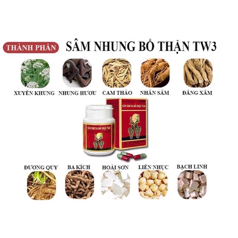 SÂM NHUNG BỔ THẬN TW3 lọ 30 viên