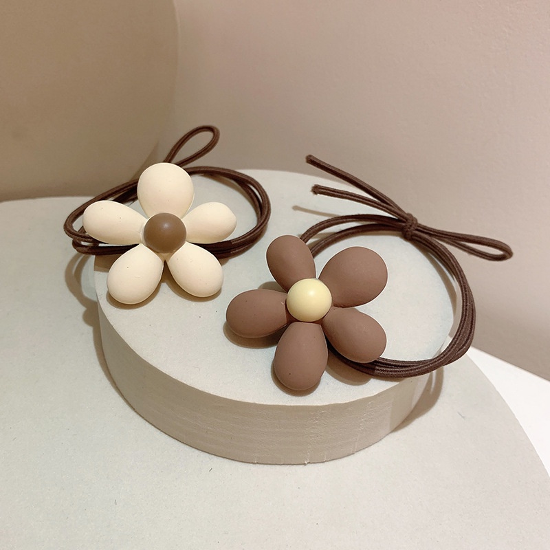 Cột tóc hoa 5 cánh NÂU BE hàn quốc dễ thương CT15