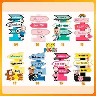 Cây Welcome Sinh Nhật In Hình Chibi, Tên Bé