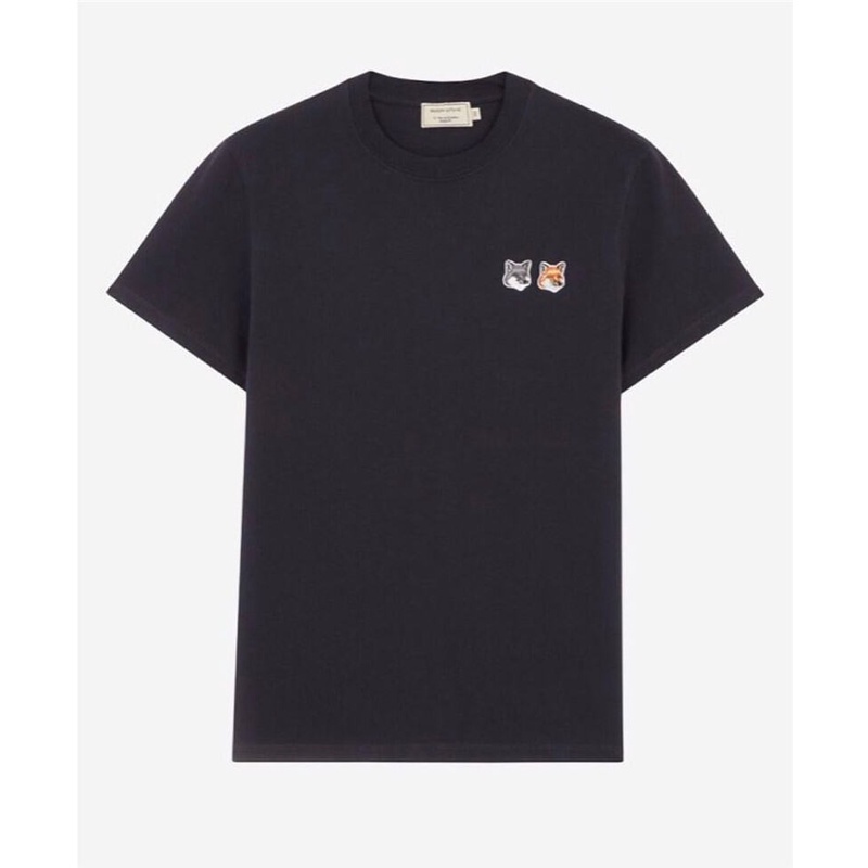 Áo Thun Cotton Cổ Tròn Tay Ngắn Thêu Hình Đầu Cáo Thời Trang Cho Nam Và Nữ