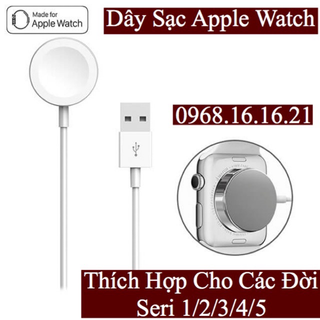 sạc apple watch,dây sạc apple watch,sạc đồng hồ thông minh,hỗ trợ tốt cho các dòng seri 1,2,3,4,5,6.7.se.pin full 100%.