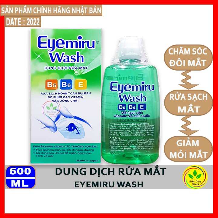 Dung dịch rửa mắt nhật bản eyemiru wash 500ml