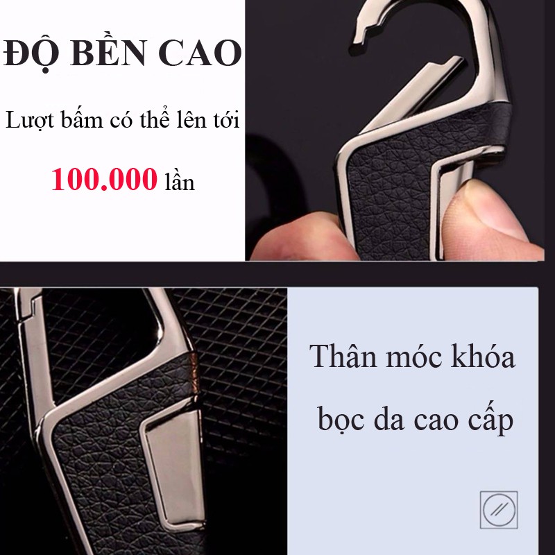 Móc Treo Chìa Khóa Ô Tô Xe Máy Jobon ZB-6611 Phối Da Cao Cấp Có Móc Gài Thắt Lưng Tiện Lợi  Xoay 360 Độ Độc Đáo