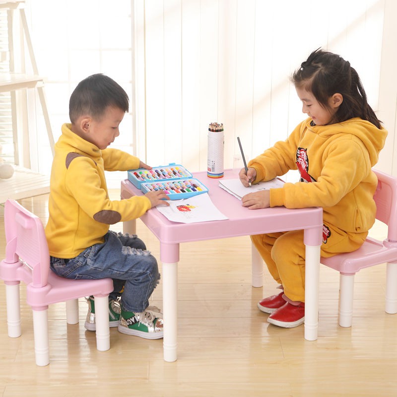 Bộ bàn ghế trẻ em, đồ chơi gia đình cho bé, bàn, khối nhà học mẫu giáo, nhỏ, ăn
