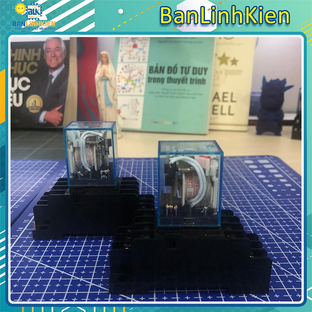 Relay kiếng omron 14 chân/ relay 12V/ 24V/ 220V 14 chân 5A/ Đế Relay