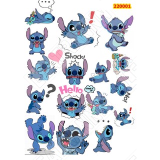 Sticker washi A4 [ LILO & STITCH ] Dạng Lì Trang Trí Bullet Journal Siêu Đẹp (220_01-05)