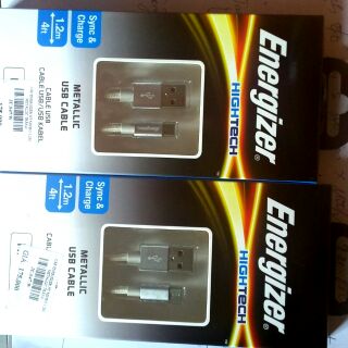 Cáp sạc Energizer Hightech bọc dù metalic siêu bền - chân micro usb (1.2M)