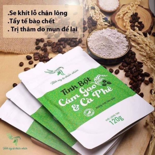 Cám gạo cafe handmade TT ( tẩy tế bào chết body, giảm mụn lưng)