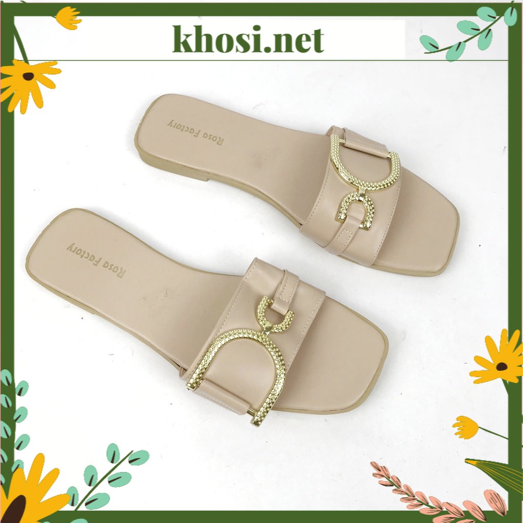 Dép quai Ngang da mờ Khóa D - DD-0171