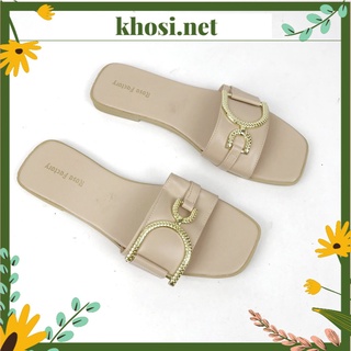 Dép quai ngang da mờ khóa d - dd-0171