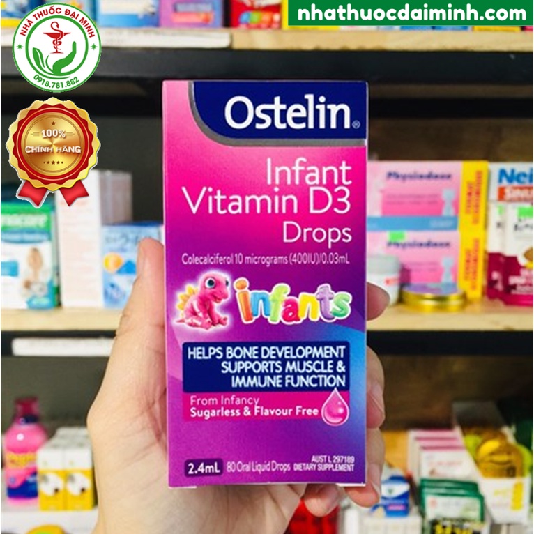 [Chính Hãng] Vitamin D3 Ostelin Infant Drops 2,4ml Của Úc - Bổ Sung Vitamin D3 Cho Trẻ Sơ Sinh