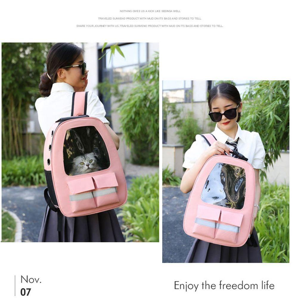 1 Túi Xách Vải Oxford Màu Trơn Thoải Mái Kèm Cửa Sổ Và Túi Đựng Thú Cưng