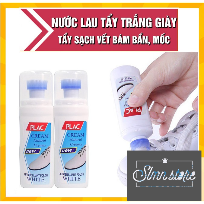 Nước Lau Giày PLAC đa năng 100ml, nước tẩy trắng giày Thần thánh dễ sử dụng. Slmn_NLGIAY